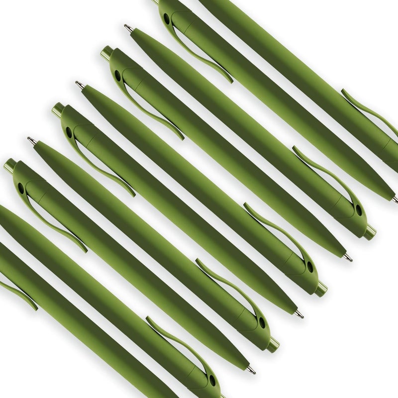 deegtran 100 Pack No Bleed Sage Green Barrel Click Pens, Wholesale Retractable Ballpoint Pens, Medium Point, Smooth Ink, 1.0MM Black Ink - Image 3